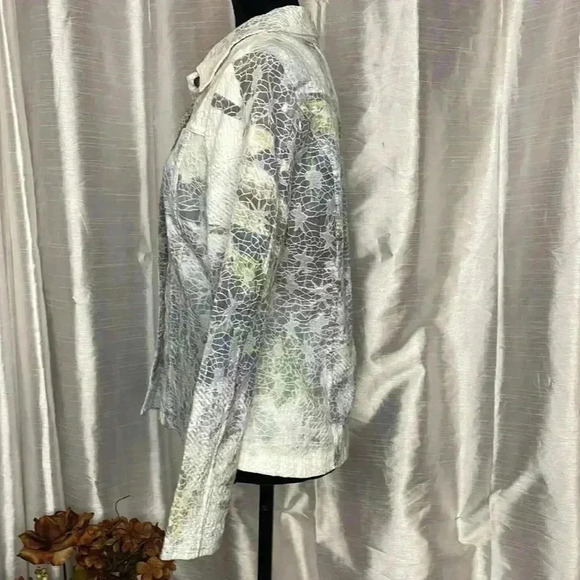 Kaktus Women’s Medium Textured Multi-Colored Long Sleeve Button Up Blazer - Picture 5 of 8